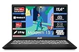 MSI Modern 15 Lifestyle & Business Laptop, 15,6 Zoll Full HD Display, AMD Ryzen 5 7530U...