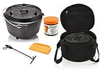 Petromax Feuertopf Starterset ft9 (Dutch Oven mit Standfüssen) inkl. Deckelheber + Tasche...