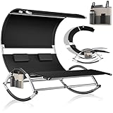 KESSER® Doppel-Sonnenliege Doppelliege mit Sonnendach, Kopfkissen Tasche für 2...