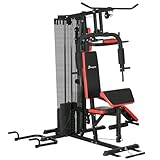 SPORTNOW Kraftstation, Multifunktionale Fitnessstation mit Butterfly- & Latzugstange,...