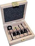 FAMAG 3574 Bohrer-Senker-Satz im Holzkasten: 3, 4, 5 & 6 mm + Tiefenstellring und...