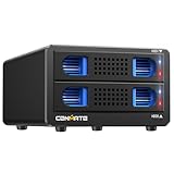 CENMATE 2 Bay RAID Festplattengehäuse mit Lüfter for 2.5/3.5' SATA HDD/SSD with USB A/C...