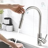 AIMADI Touch Sensor Wasserhahn Küche Armatur Küchenarmatur mit Brause Ausziehbar 360°...