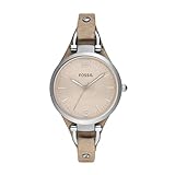 Fossil Damenuhr Georgia, 32 mm Gehäusegröße, Quarzwerk, Lederarmband