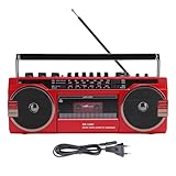 Kassette Tape Player Recorder, Retro -Design AM FM SW Radio Bluetooth, Loud Lautsprecher,...