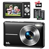 Digitalkamera 44MP 1080P FHD Fotokamera Kompaktkamera 16X Digitalzoom Fotoapparat mit 32GB...