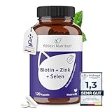 Biotin Hochdosiert + Zink + Selen Kapseln - Haut Haare Nägel Kapseln - 120 Kapseln 4...