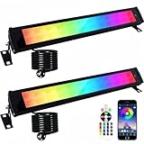 RGB LED Strahler, 2 Stück 50W RGB Led Wallwasher Licht mit Fernbedienung und Bluetooth...