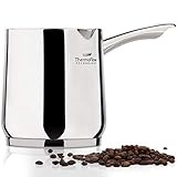 ROSMARINO Edelstahl-Induktions-Mokka-Kanne 700 ml - Moderne Türkische Cezve-Kaffeekanne...