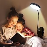 Leselampe Bett,5 Helligkeit+5 Farbe Klemmlampe Bett,400 Lumen Leselicht Buch...