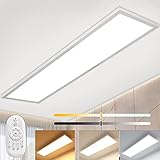 Dimmbar LED Panel Deckenleuchte 120x30 cm mit Fernbedienung, 40W Super Deckenpanel Lampe...