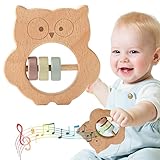 Holzrassel Für Babys Babyrassel Mit Schöner Koala- Rassel-Beißring Oder Eulenform,...