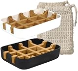 EDARTO® 2 Seifenschalen nachhaltig, umweltfreundlich aus Natur-Bambus-Holz und...