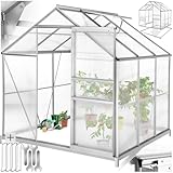 tectake® Aluminium Gewächshaus, 190x185x195 cm, Treibhaus, Tomatenhaus,...