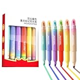 ccuzs Double Ended Highlighter, 6 x Colored Markers, No Bleed Smooth Writing Double End...