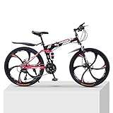 26 Zoll Mountainbike Fahrrad Klappfahrrad MTB Fahrrad,21/24/27-Gang-Faltrad Scheibenbremse...