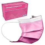 ARNOMED 50x Medizinische Mundschutzmaske Pink, CE Zertifizierte Op Maske, Medical Face...