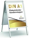 Dreifke Kundenstopper Keitum DIN A1 silber | beidseitig für 2 Plakate | Rückwand aus...