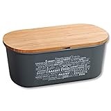 Kesper | Brotbox, Material: Melamin, Bambus, Maße: B: 34 x H: 14 x T: 18 cm, Farbe: Grau,...