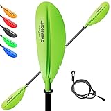 OVERMONT Paddel Aluminium Doppelpaddel mit Paddle Leash Verstellbaren...