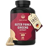 Roter Panax Ginseng | 600 mg (20% Ginsenoside) - 180 Ginseng Kapseln - Vegan & ohne...
