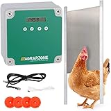 Agrarzone automatische Hühnertür Hühnerklappe ohne Schieber | Türöffner Hühnerstall...