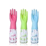 WRITWAA 2 Paar Vlies wasserdichte Handschuhe Küchenzubehör Geschirrspülhandschuhe...