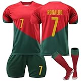Generisch 22/23/24 Trikot Trikot für Kinder Fußball No.7 Trikot Heim...