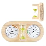 Sauna-Thermometer und Hygrometer, 3-in-1 Holz-Sauna-Temperatur- und...