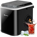 Eiswürfelmaschine, 120W Eiswürfelbereiter 8 Eiswürfel in 8 Minuten, 12kg/24h, LED...