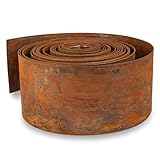 UNIGARDIA Rasenkante aus Cortenstahl 10 m - Beeteinfassung aus Metall 14 cm hoch -...