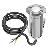ledscom.de LED Bodeneinbauleuchte GLOX für außen, IP67, aluminium, rund, 33mm...