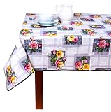 Wachstuch Tischdecke mit Kantenverstärkung - Abwischbar, Wasserabweisend, Fleckgeschützt...