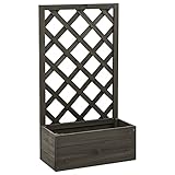 vidaXL Tannenholz Massiv Garten Spalier mit Blumenkasten Pflanzkasten Rankhilfe...
