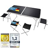 GOODS+GADGETS Klappbarer Multifunktionstisch Mehrzwecktisch Campingtisch Klapptisch...