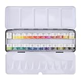 XZXCVN Aquarellfarben Set, Professioneller Deckfarbkasten mit 12 Farben, Tragbar und...