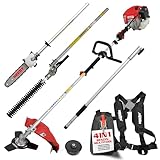 HECHT Hochwertiges 4 in 1 Benzin Multifunktionsgerät - Starke 2 PS - Freischneider,...