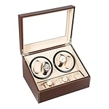 Automatische Uhrenbeweger Box,4 Uhren+6 extra Speicherplätze Speicherplätze mit leisem...