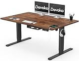 Devoko Höhenverstellbarer Schreibtisch 140x80cm mit Typ-C Ladeanschluss,...