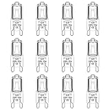 Caldarax 12 Stück Halogen Leuchtmittel G9 33W 230V, 2700K Warmweiß 460lm, Klar...