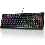 KOORUI Gaming Tastatur, Mechanisch Tastatur QWERTZ Deutsches Layout 104 Tasten 26 RGB...