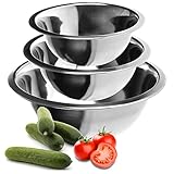 COM-FOUR® 3-teiliges Schüssel-Set aus Edelstahl - Salatschüssel in 3 Größen...