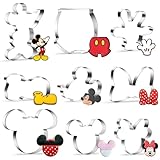 9 Stück Ausstechformen Mickey Mouse, Minnie Maus Kopf Keksausstecher, Edelstahl...