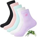 Jeasona 5 Paare Bambus Socken Damen 39-42 Bunt Socken Damen Socken Lang...