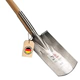 SHW-FIRE Gärtnerspaten für Harte Böden - Trittkante, 95cm Stiel mit T-Griff - robust...