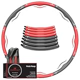 RHINOSPORT Hula Hoop Reifen Erwachsene anfänger 1,2 kg rot abnehmen Kinder mit Massage 8...