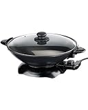 Rosenstein & Söhne Elektro Wok: Elektrischer Wok mit Thermostat, antihaftbeschichtet,...