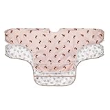 LÄSSIG Baby Langarmlätzchen Set 2 Stk. zum Binden Auffangschutz/Long Sleeve Bib Little...