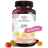 wowtamins KIDS Complete zuckerfrei leckere Multivitamin Gummibärchen mit Omega 3s für...