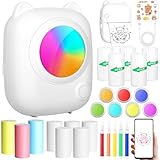 ZZXLOPEZ Mini Drucker, Tragbarer Mini Fotodrucker Thermodrucker Smartphone Taschendrucker,...
